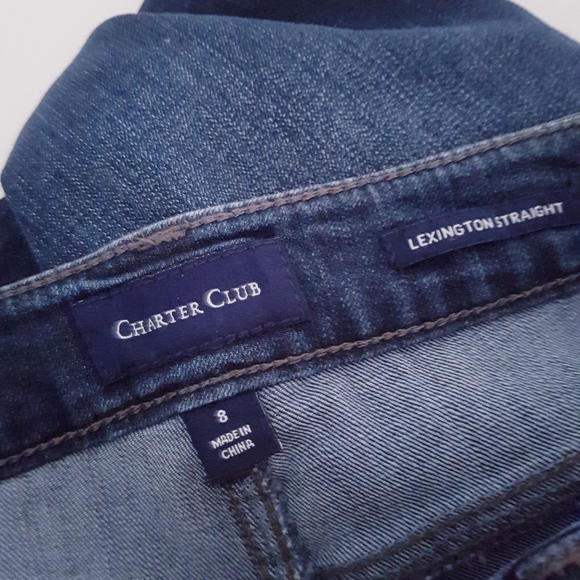 CHARTER CLUB Blue Pearl Embellished Jeans - Picture 7 of 12